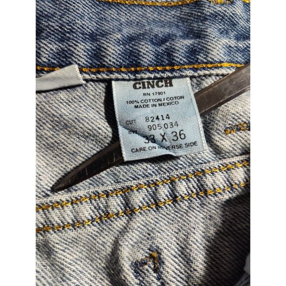 Cinch Jeans Mens 33x36 Blue Boot Cut Denim Western Workwear Cowboy Rodeo 852 - Picture 3 of 7